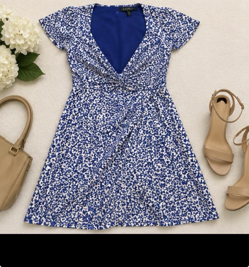 Lauren Ralph Lauren Blue White Floral Dress Women’s Size 10